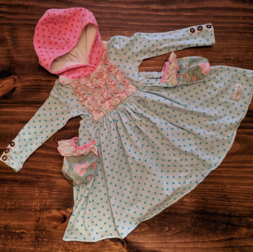 SweetHoney Vintage Hooded Dress Boutique Girls 2/3